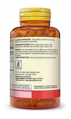 Mason Natural, Omega 3, Aceite De Pescado, 1000 Mg, Cápsulas