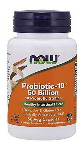 Ahora Probiotic-10 50 Billones, 50 Cápsulas Vegetales