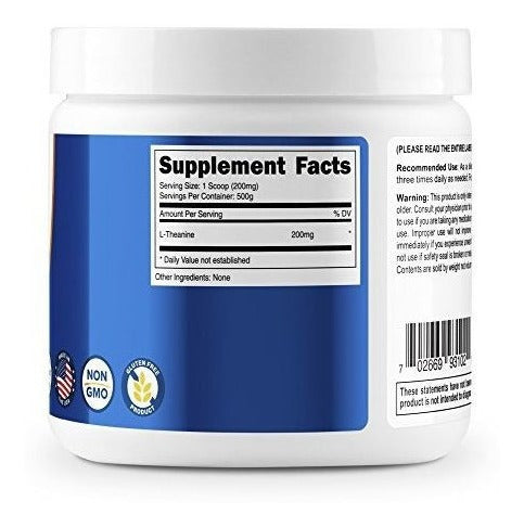 Polvo de L-teanina pura de Nutricost 100 gramos