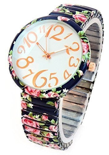 Reloj De Mujer Azul Marino Con Estampado