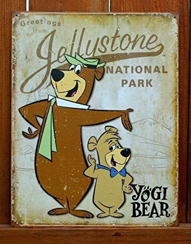 Oso Yogi Jellystone Park Cartel De Chapa 13 X 16 Pulgadas