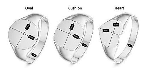 Anillo De Sello De Plata Esterlina De Forma Ovalada