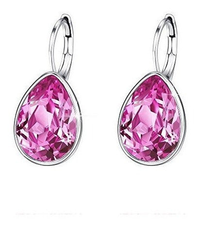 Pendientes de aro Belleza Elegante Cristales de gota de agua