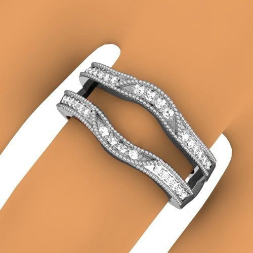 anillo de 14k Oro Blanco Diamante Redondo