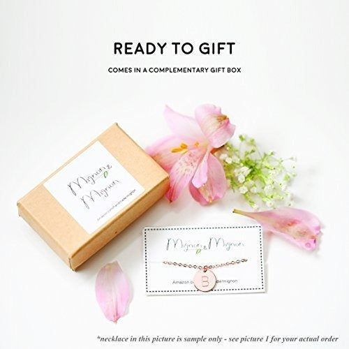 Collar Inicial De Oro Rosa Collar de Disco