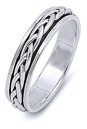 Anillo De Boda Y Anillo De Compromiso De Plata Esterlina