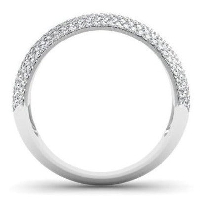 Anillo De Oro De 0.90 Quilates De Oro Blanco De 10q