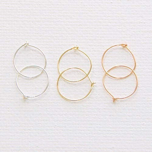 Mini Aros De Plata Esterlina De 8 Mm Calibre 24