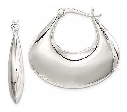 Amplio Y Pulido Pendientes De Aro