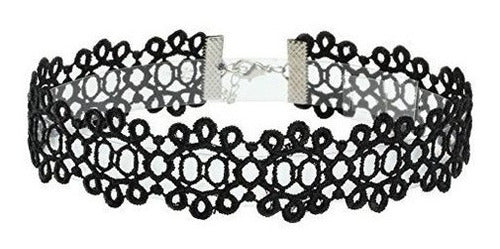 Eigso 8pcs Tatuaje gótico Encaje Gargantilla Collares Set