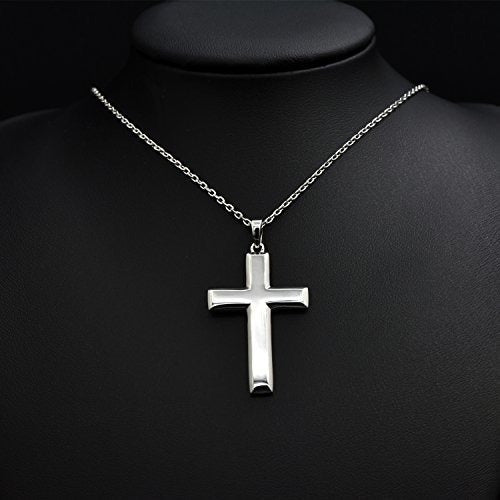 Collar con colgante de cruz clásica de plata de ley