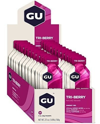 Gu Energy Original Energy Nutrition Energy Gel, Tri-berry,
