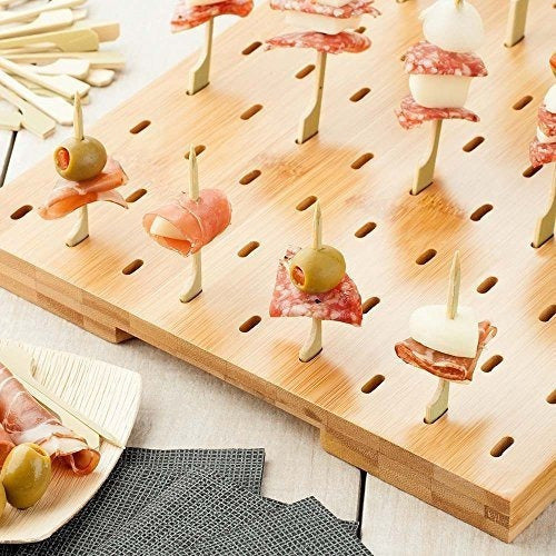 Soporte De Pincho Para Alimentos De Paleta De Bambú