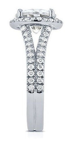 Anillo de compromiso 2 CTW 14k oro blanco