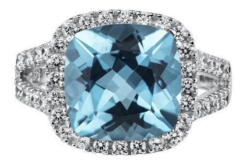 Anillo De Topacio Azul Suizo 6.25 Quilates