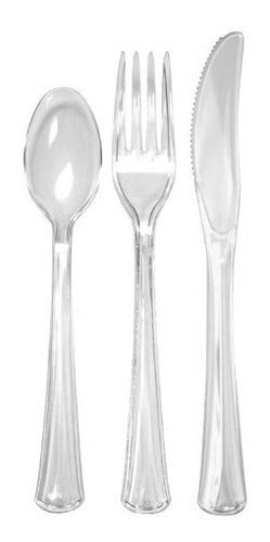 El Paquete Combinado De Cubiertos De Plástico Duro Extra