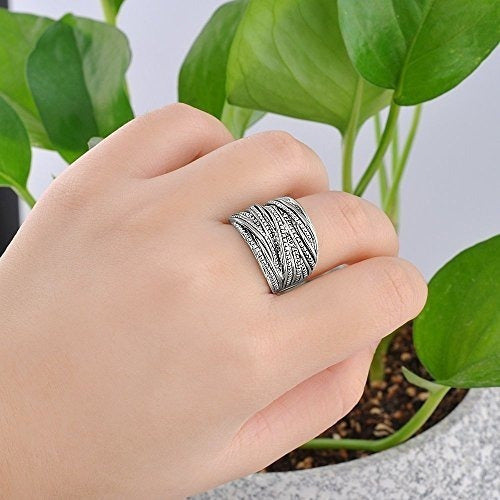 Anillo Entrelazado De Plata Para Mujer