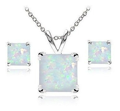 Aretes De Perlas De Ópalo Blanco