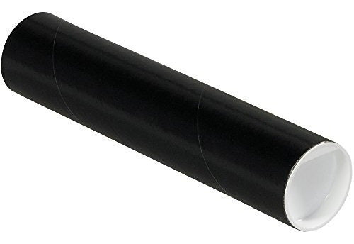Tubos de correo con tapas, 2 x 9, negro (paquete de 50)