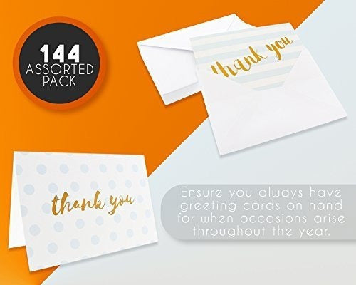 Tarjetas De Agradecimiento: 144 Notas De Agradecimiento