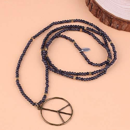 Classic Peace Sign Love Hippie Colgante En Collar De