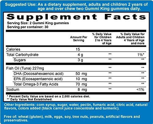 Suplemento Omega-3 Dha De Gummi King Limón / naranja / fresa