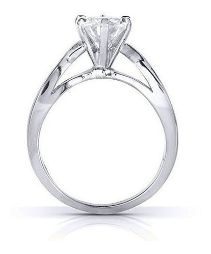Anillo De Compromiso Redondo Moissanite Solitario 1 Ctw Oro