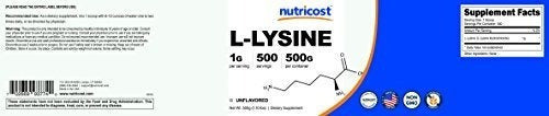 Nutricost L-lisina En Polvo 500 Gramos - L-lisina Pura