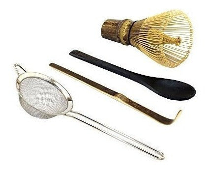 Juego De Té Japonés Bamboomn, Batidor De Matcha Negro