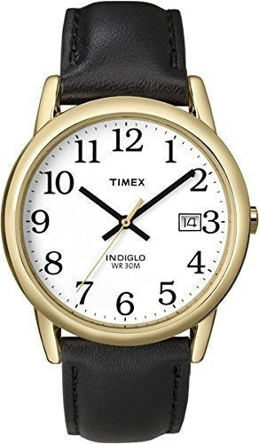 Reloj Timex T2h291 Easy Reader, Correa De Piel Negra Para