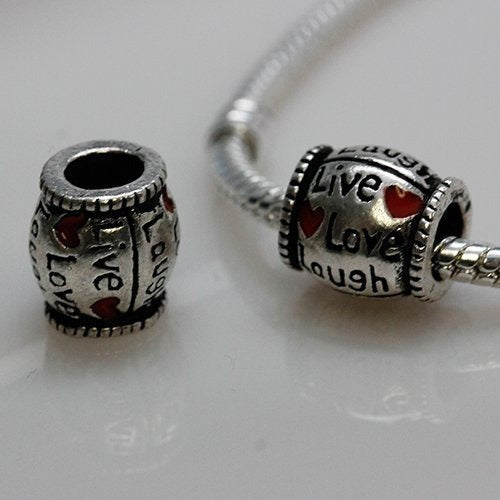 dije De Diseño De Plata Antigua Live Love Laugh