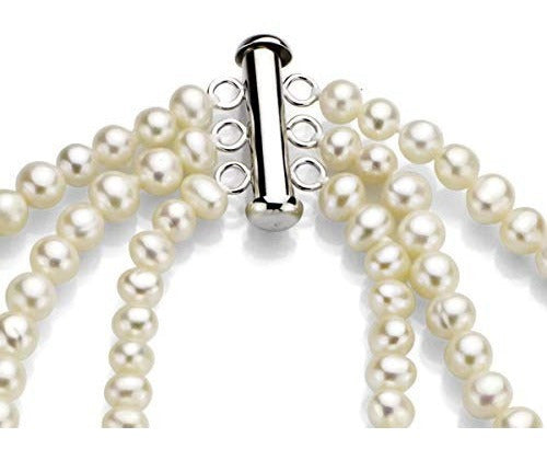 Collar De Perlas De Gran Brillo, Cultivadas En Agua Dulce,