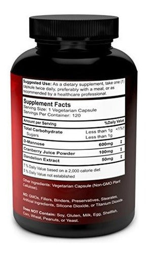Cápsulas De D-manosa: 600 Mg De Manosa Por Cápsula