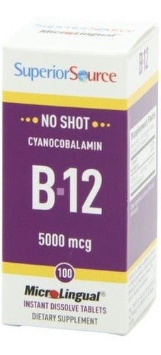 Vitamina B12 Tabletas, 5000 Mcg, 100 capsulas