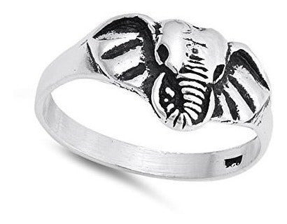 Elefante Cabeza Cara Animal Declaración Anillo