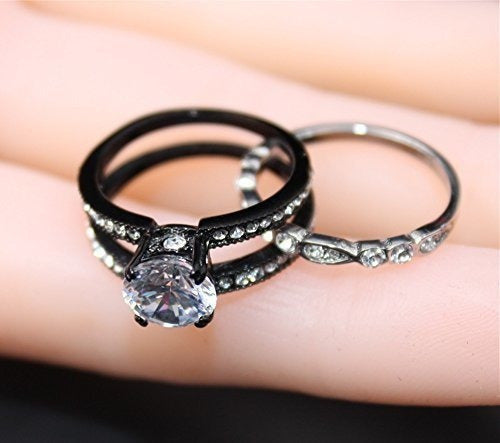 Mabella Cz Conjuntos De Anillos De Compromiso De Alianzas