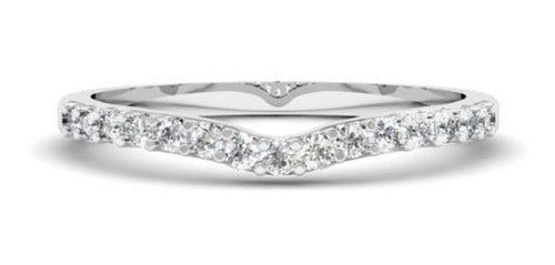 Anillo De Bodas de Oro Blanco 14k