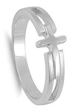 Anillo De Amor Cruzado Lateral Para Mujer De Plata