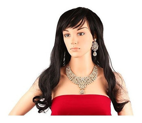 Juego de collar y pendientes para mujer en tono dorado