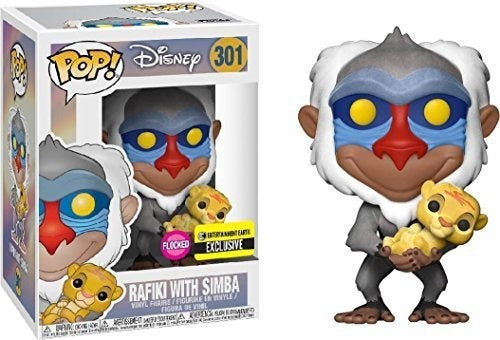 Rey León Rafiki Con Simba Flocked Pop