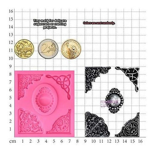 Funshowcase Cameo With Curlicues Scroll Fondant Molde