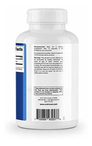 Cápsulas Nutricost L-Citrulina. Sin gluten