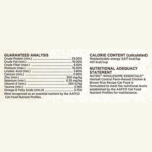 Nutro Hairball Control Alimento seco para gatos y pollo 14Lb