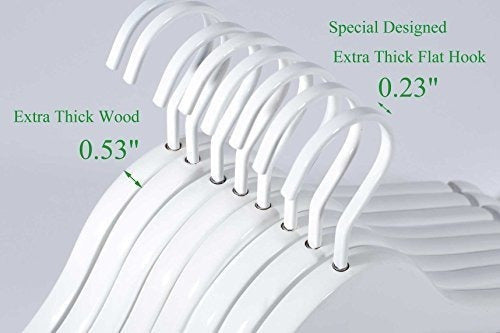 Perchas De Traje De Madera Blancas, Extra