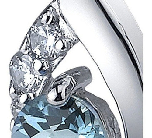 Pendientes De Plata De Topacio Azul