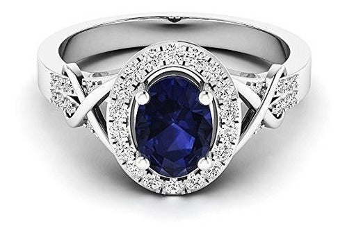 Anillo De Compromiso De Halo Nupcial Con Diamantes De Talla