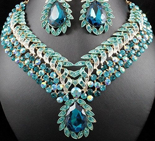 Collar + Pendientes De Cristal De diamantes de imitación