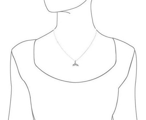 Collar De Cola De Ballena Llanura De Plata Esterlina, 18