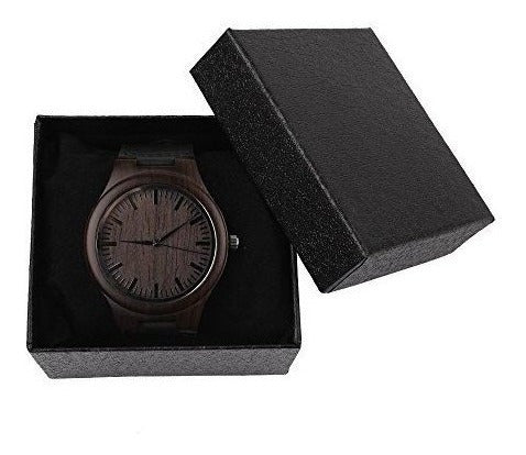 Reloj de pulsera de madera de cuarzo analógico para Hombres