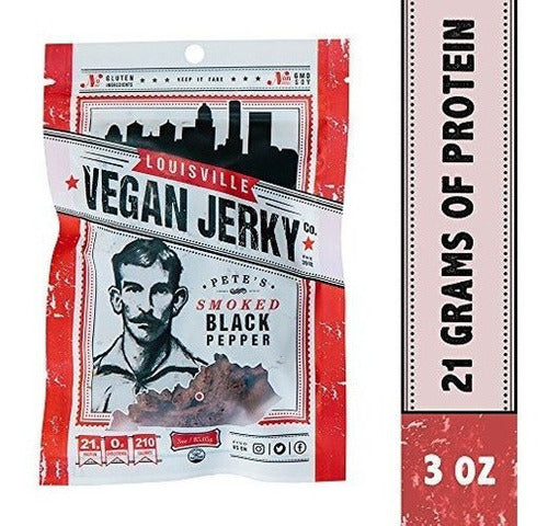 Louisville Vegan Jerky - Pimienta Negra Ahumada, Vegetariana